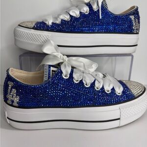 PLATFORM DODGERS RHINESTONE CONVERSE